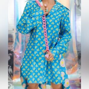 Papa Don’t Preach - Blue shirt dress in pac street